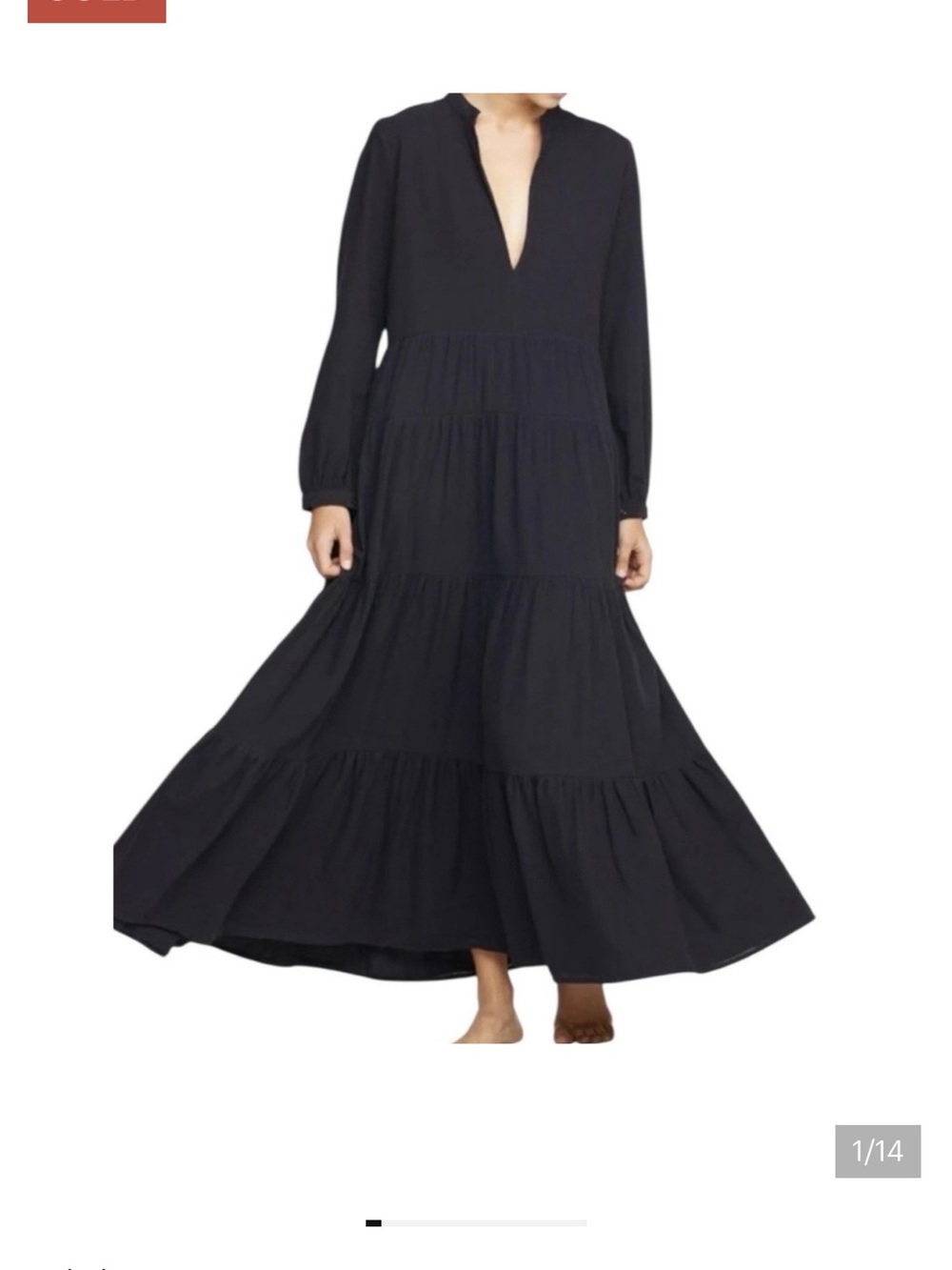 МІКОН Paris Tiered Maxi Dress Size 2 Medium 100% Cotton Black
See Photos For Fit